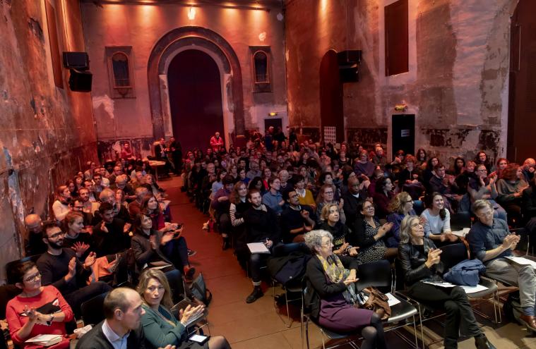 Le public de la conférence sur les piétons du Grand Paris à la Maison de l’Architecture en Île-de-France