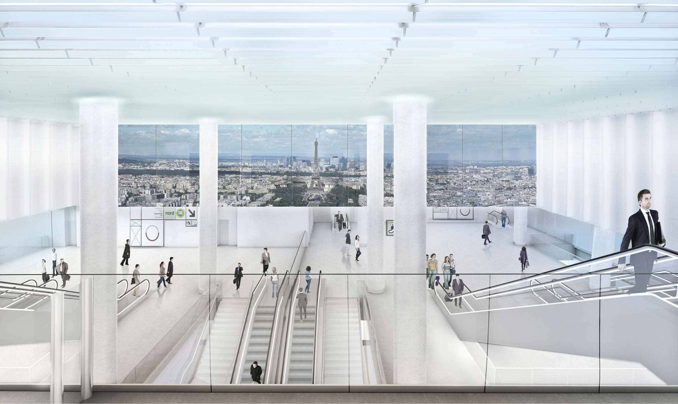 Perspective de la future gare Aéroport d'Orly, insertion dans le pôle aéroportuaire